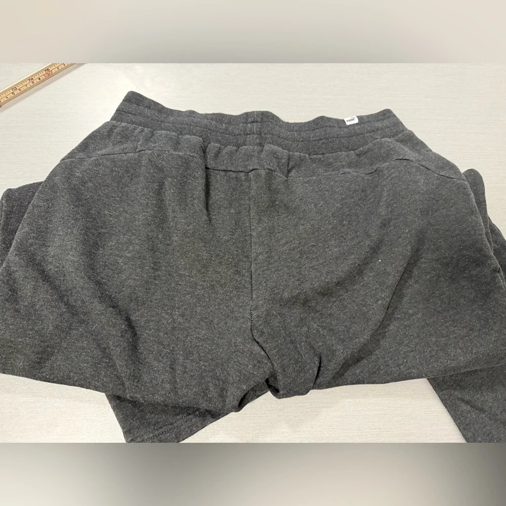 Puma Grey Fleece Lined Sweatpants Women’s Large Logo Lounge Joggers - Picture 7 of 8